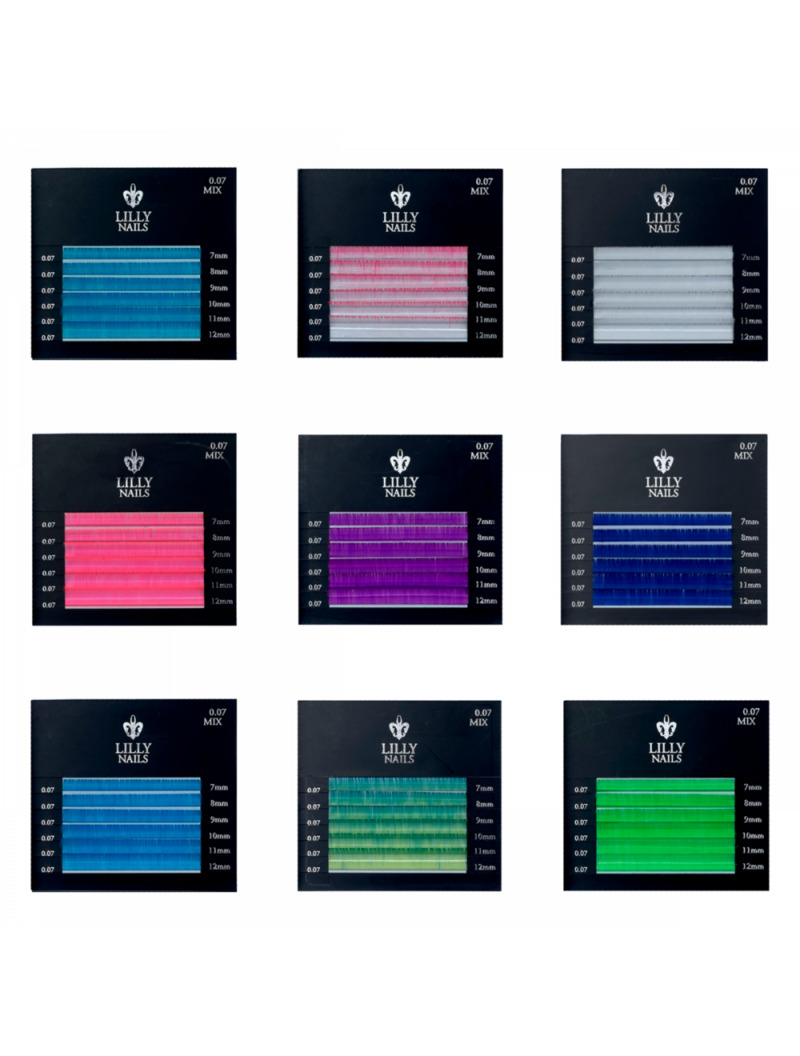 Colored Volume Lashes C 0.07 Mix