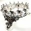 Brush Holder Crown, Antique Silver