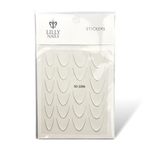 89419 – French Stickers White Silver